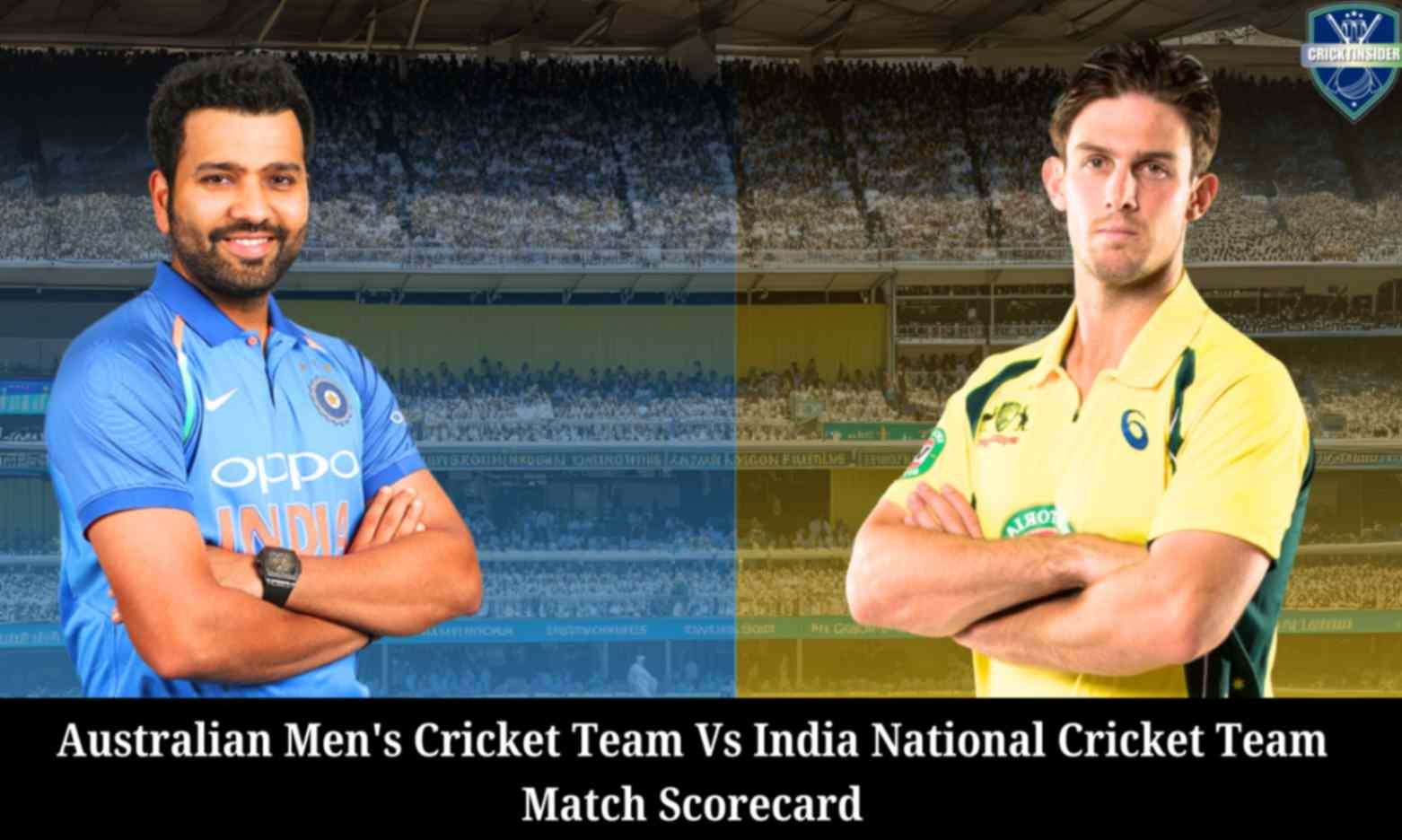 australian men's cricket team vs india national cricket team match scorecard